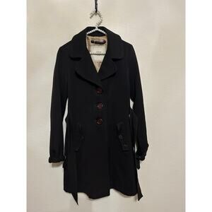 Burberry Wool Trench Coat Women's Size Small Luxury Designer Long Line Jacket